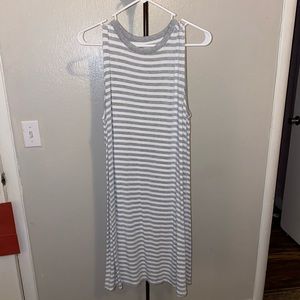 Grey and white t-shirt dress